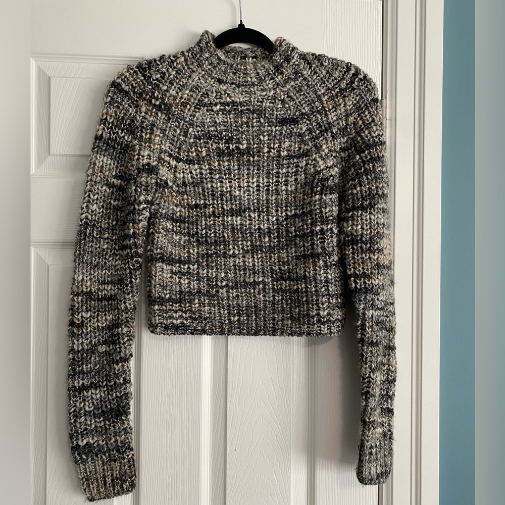Wilfred Free Aritzia Chunky Marled Knit Cropped Sweater XS